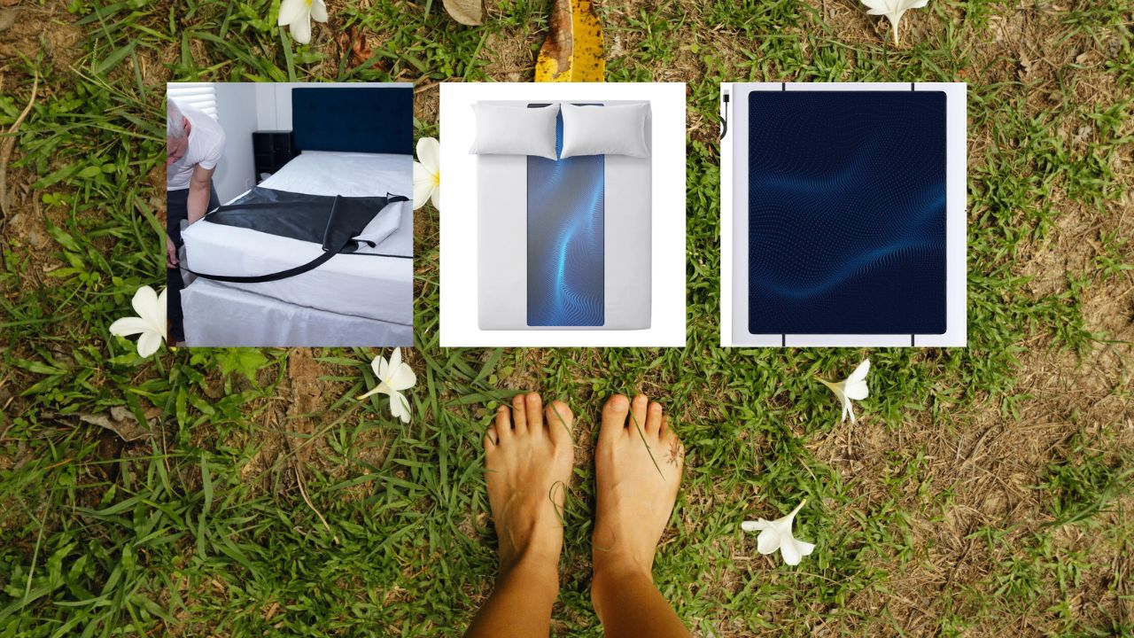 Earthing Elite Sleep Mat Kit on bed