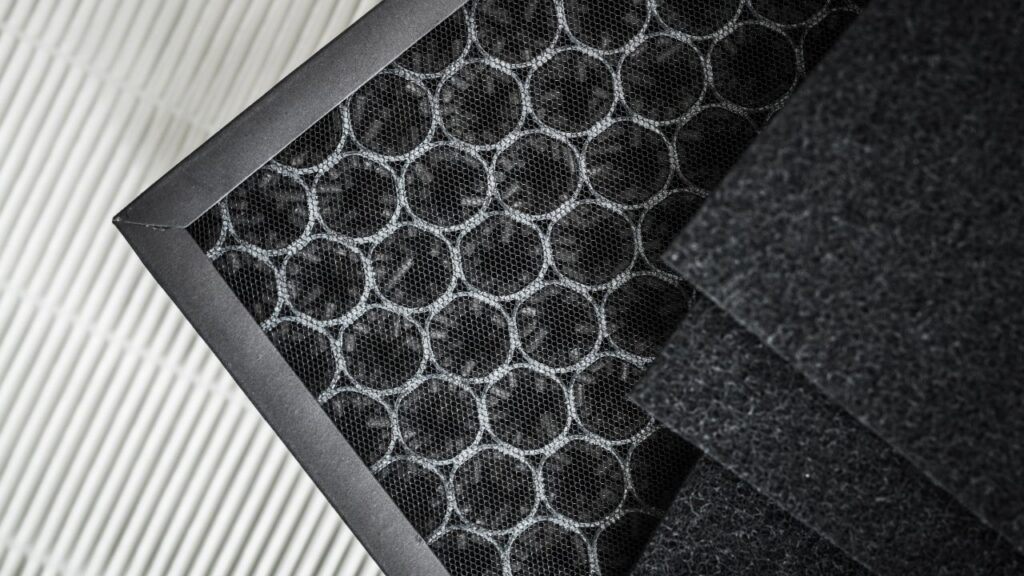 HEPA and activated carbon filters.